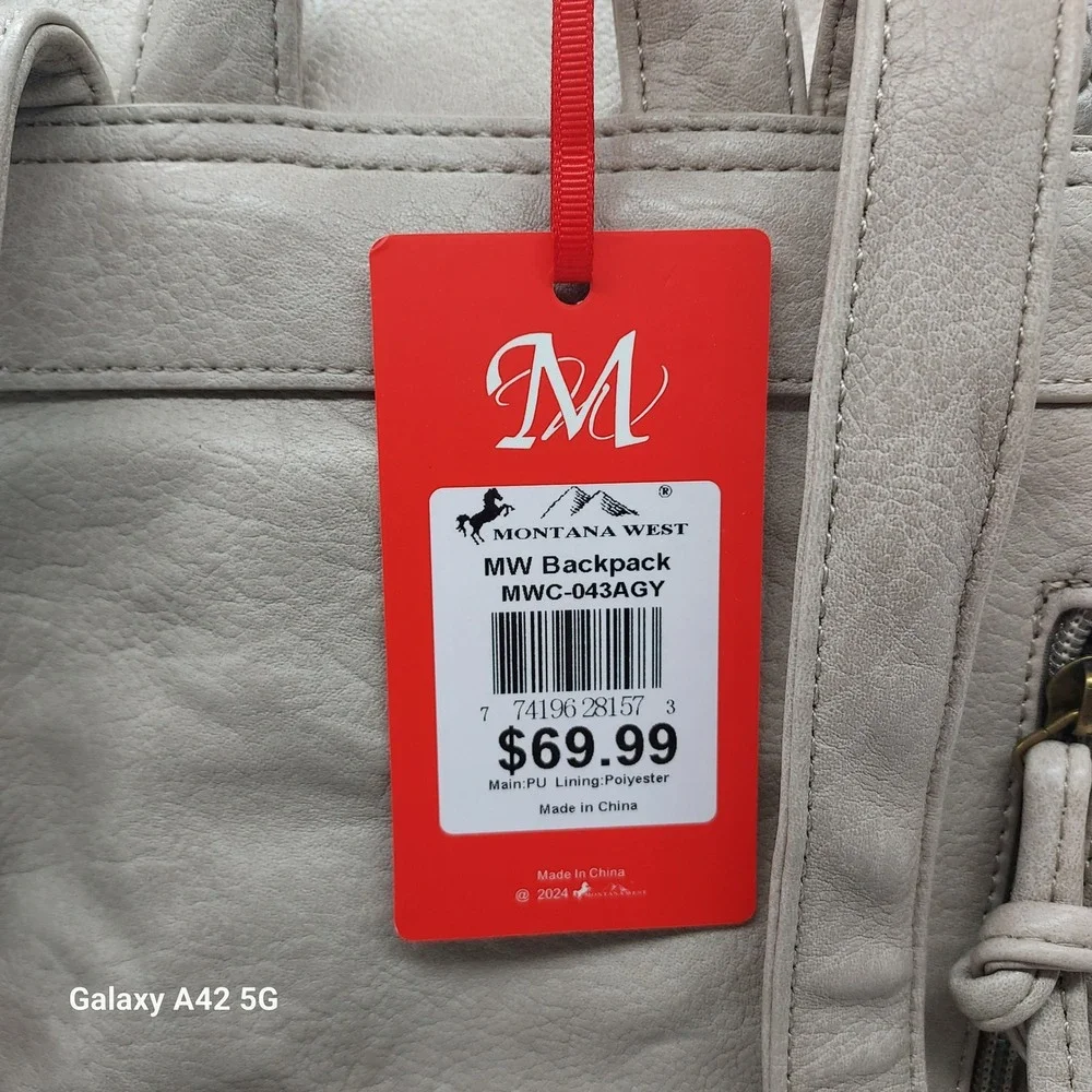 Montana West Women's Beige Faux Leather Braided‎ Buckle Flap Backpack MWC 043AGY